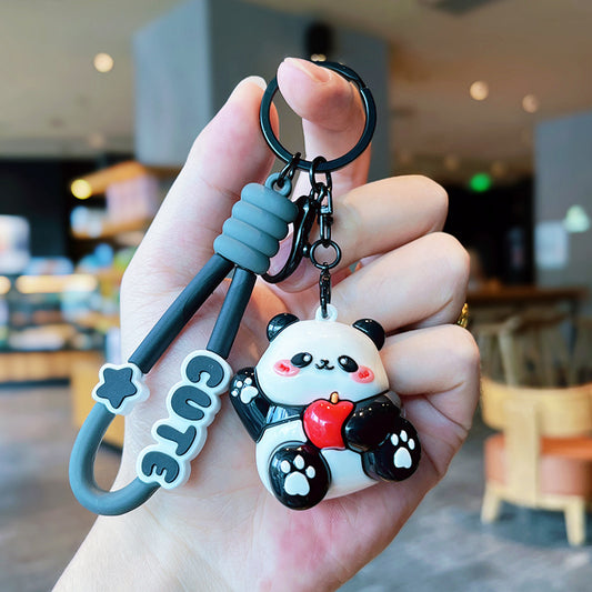 Cartoon Plated Panda Keychain