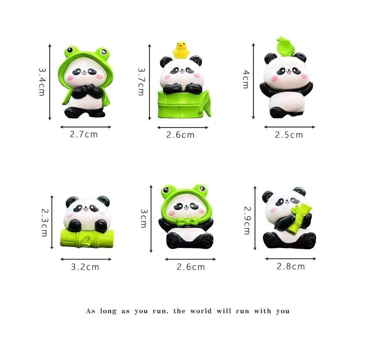 Cute Panda Family Car Dashboard Decor Set