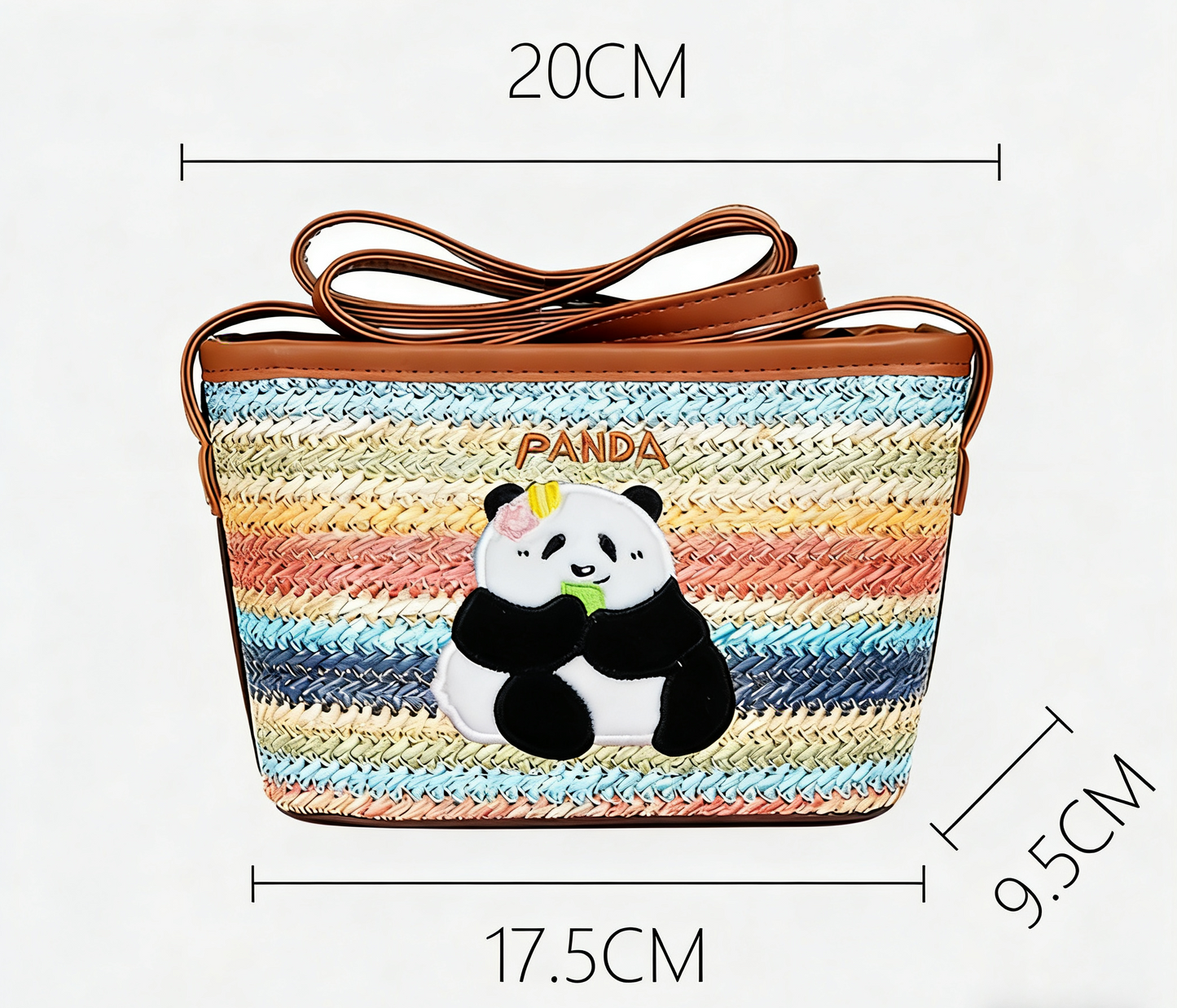 Rainbow Panda Woven Crossbody & Shoulder Bag