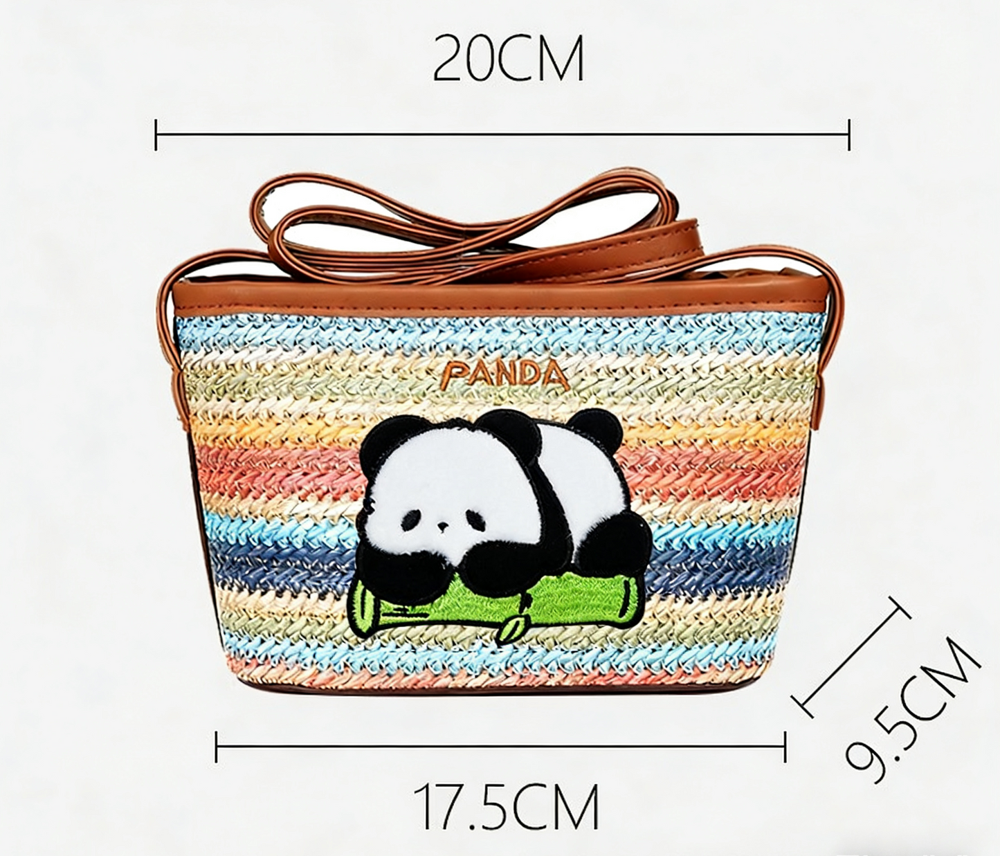 Rainbow Panda Woven Crossbody & Shoulder Bag