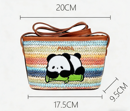 Rainbow Panda Woven Crossbody & Shoulder Bag