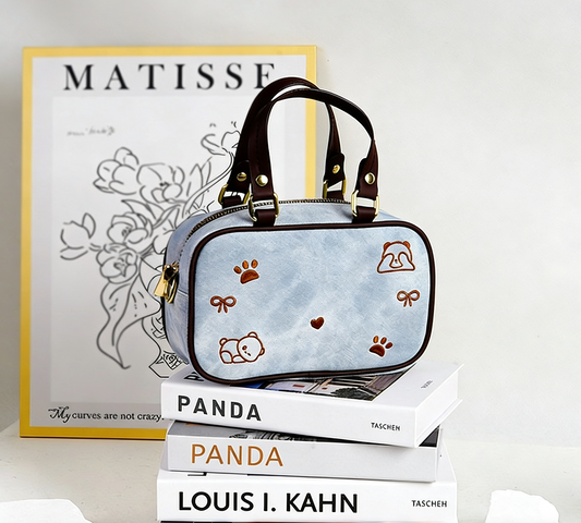 Bolso bordado de panda - Mini cartera de mano