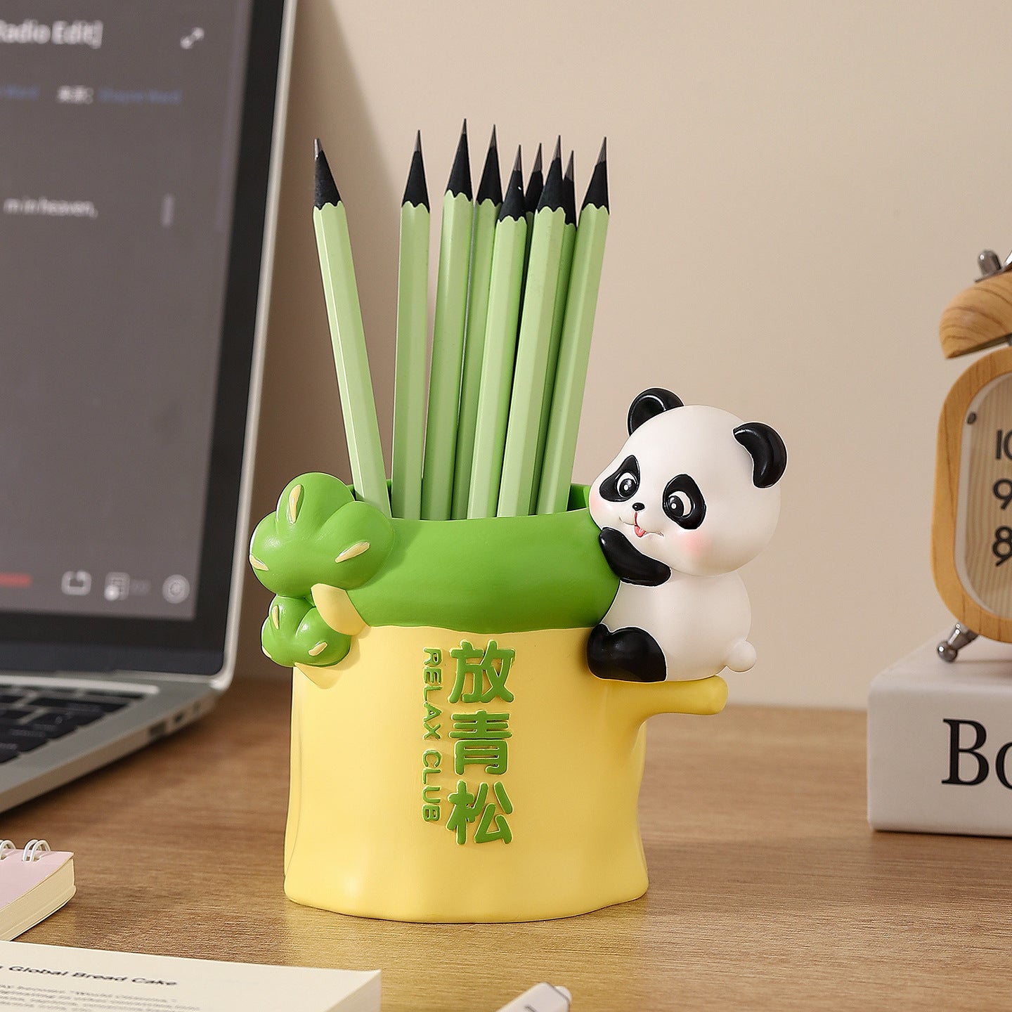 Cute Panda Resin Pen Holder & Makeup Brush Organizer