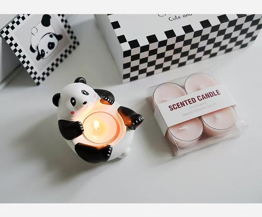 Portavelas de Panda con Vela Aromática