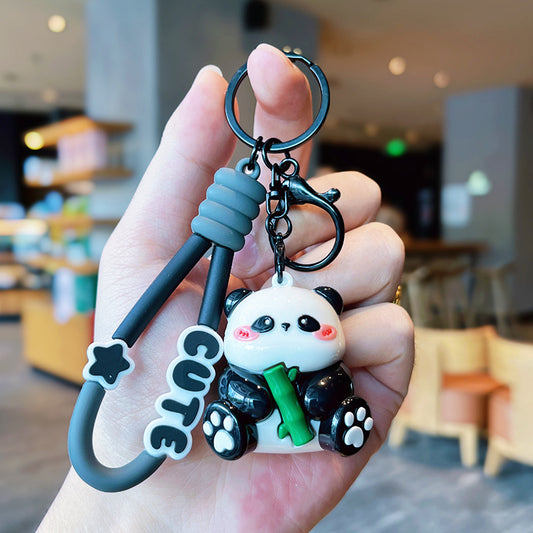 Cartoon Plated Panda Keychain
