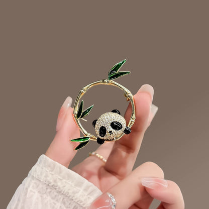 Panda Bamboo Brooch - Cute Enamel Pin