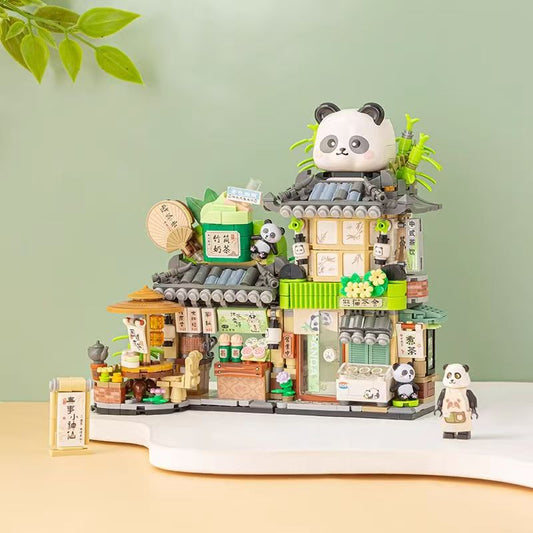 Set de Bloques de Construcción Tienda de Té Panda
