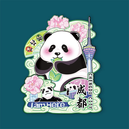 Chengdu Panda & Landmark Fridge Magnets