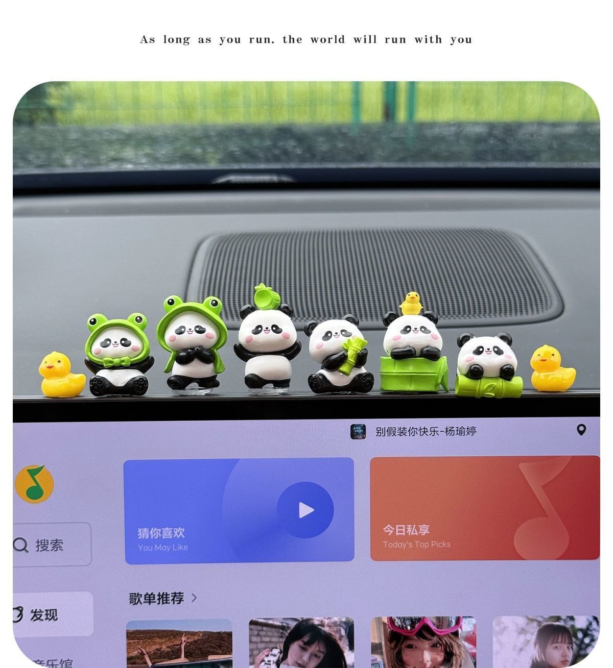  Cute Panda Family Car Dashboard Decor Set