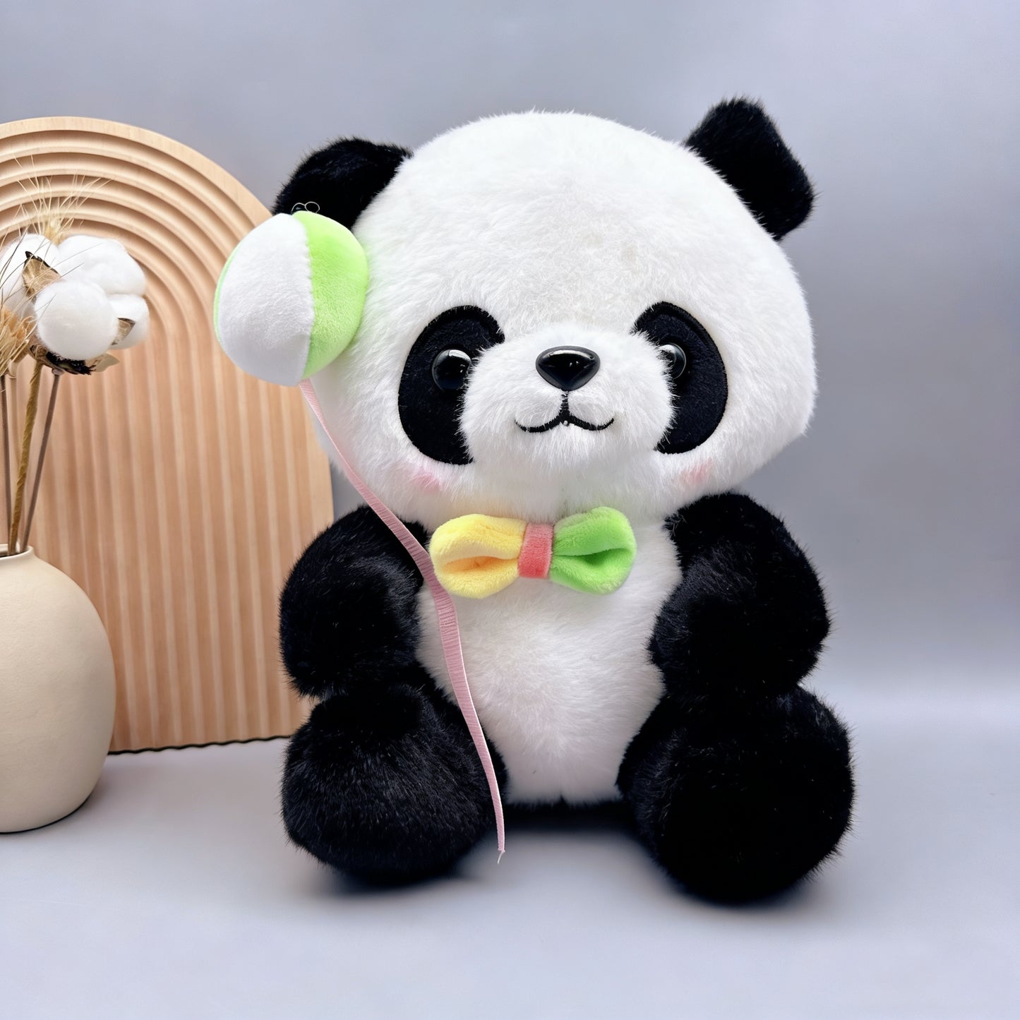 Panda Plush Doll with Balloon & Bow