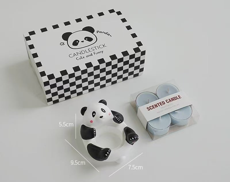 Panda Candle Holder with Scented Candle