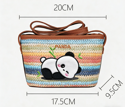 Rainbow Panda Woven Crossbody & Shoulder Bag