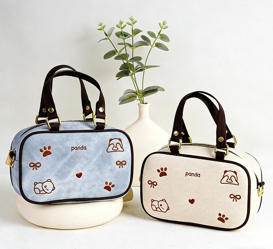 Bolso bordado de panda - Mini cartera de mano
