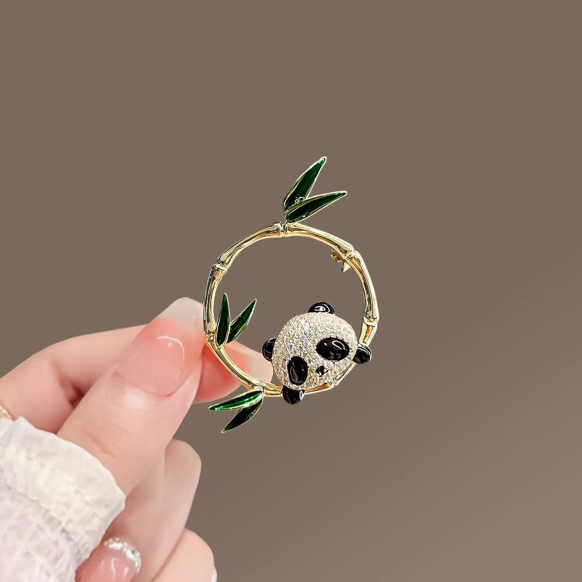 Panda Bamboo Brooch - Cute Enamel Pin
