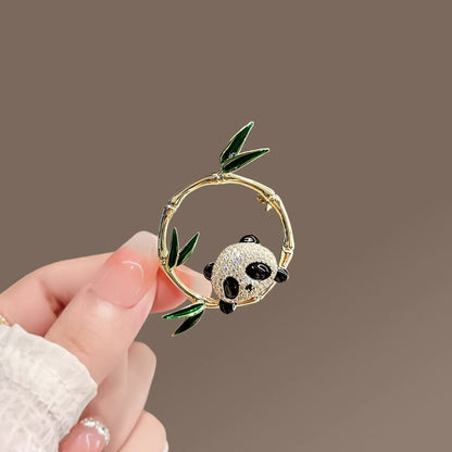 Panda Bamboo Brooch - Cute Enamel Pin