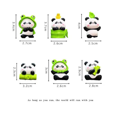  Cute Panda Family Car Dashboard Decor Set