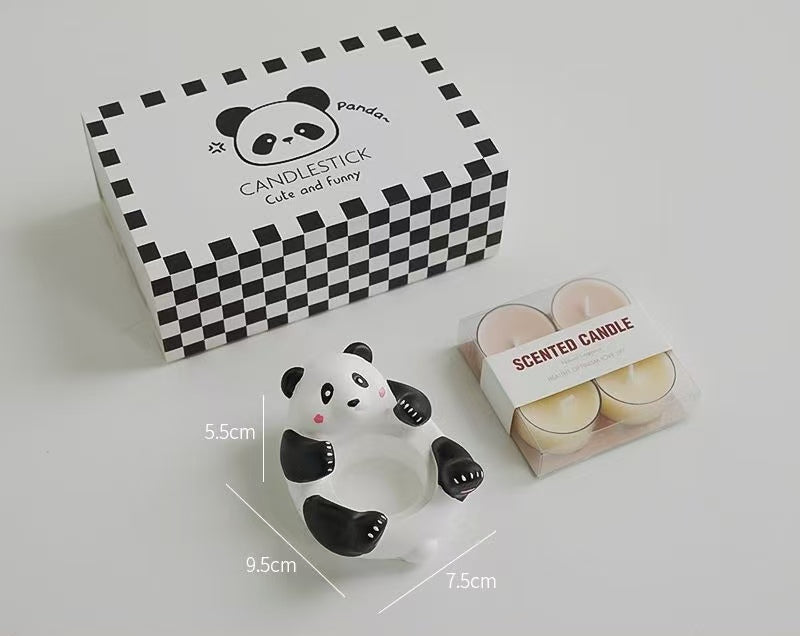 Panda Candle Holder with Scented Candle