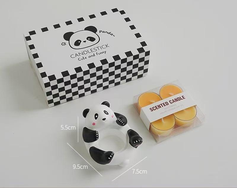 Panda Candle Holder with Scented Candle