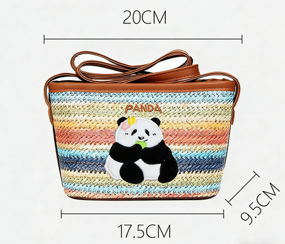 Rainbow Panda Woven Crossbody & Shoulder Bag
