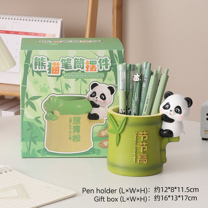 Cute Panda Resin Pen Holder & Makeup Brush Organizer