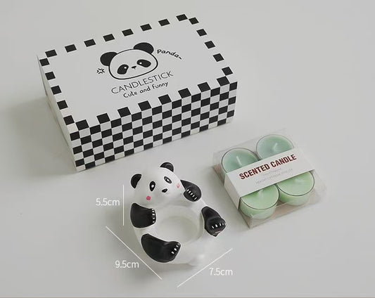 Portavelas de Panda con Vela Aromática