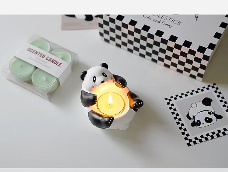 Panda Candle Holder with Scented Candle